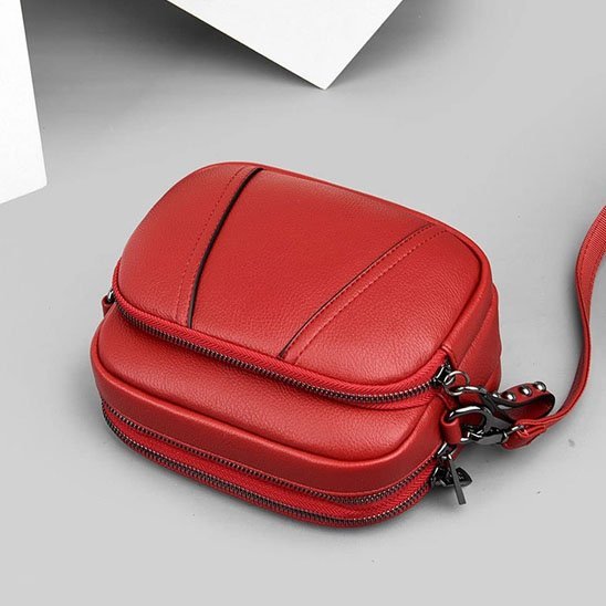 sac bandouliere rouge cuir veritable